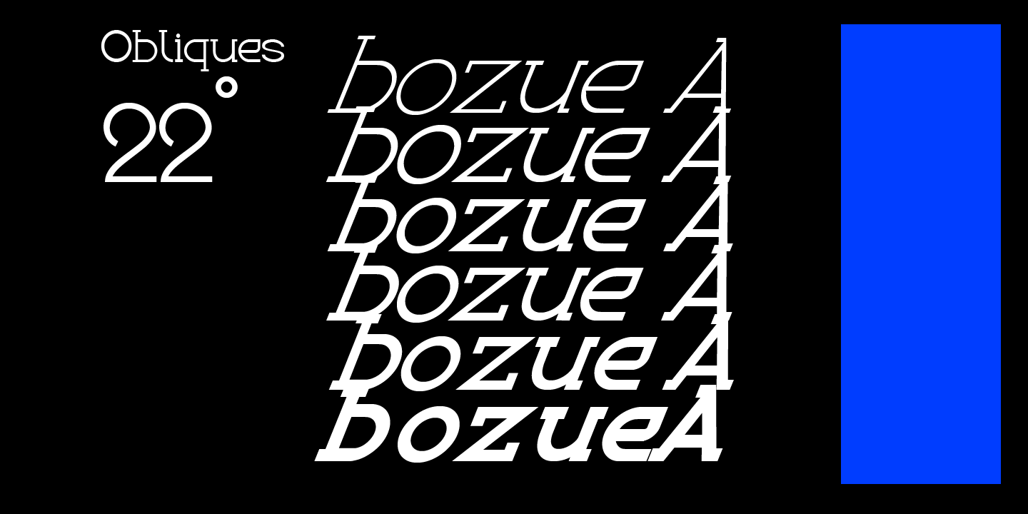 Beispiel einer Bozue Light-Schriftart